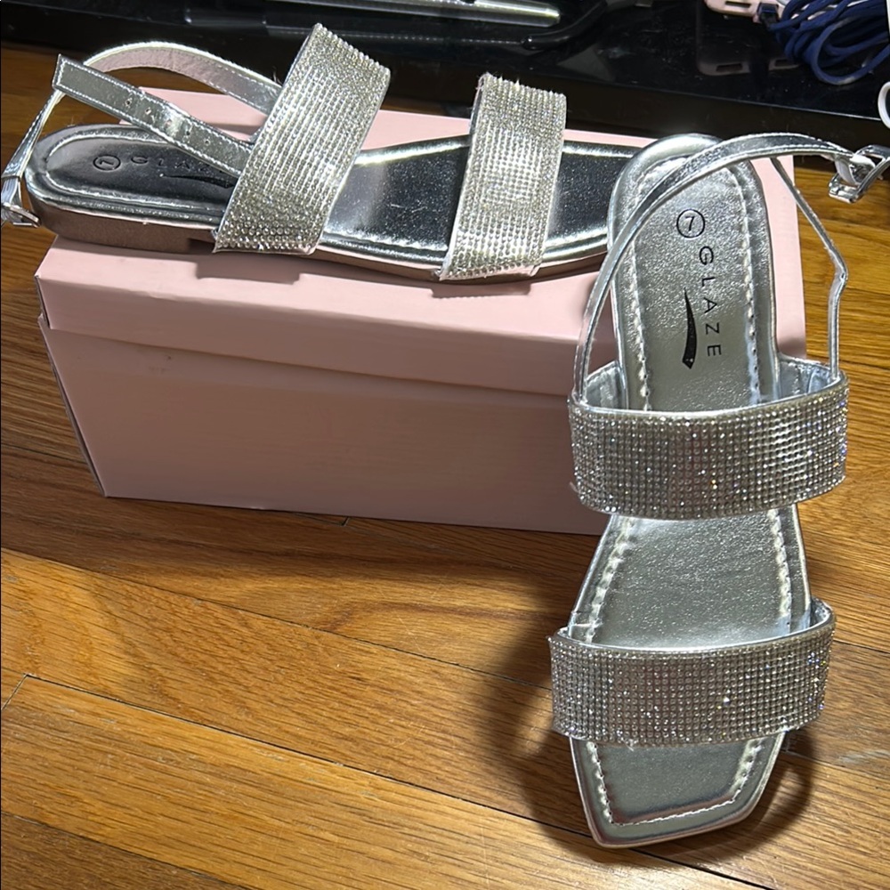 Silver Rhinestone Sandals